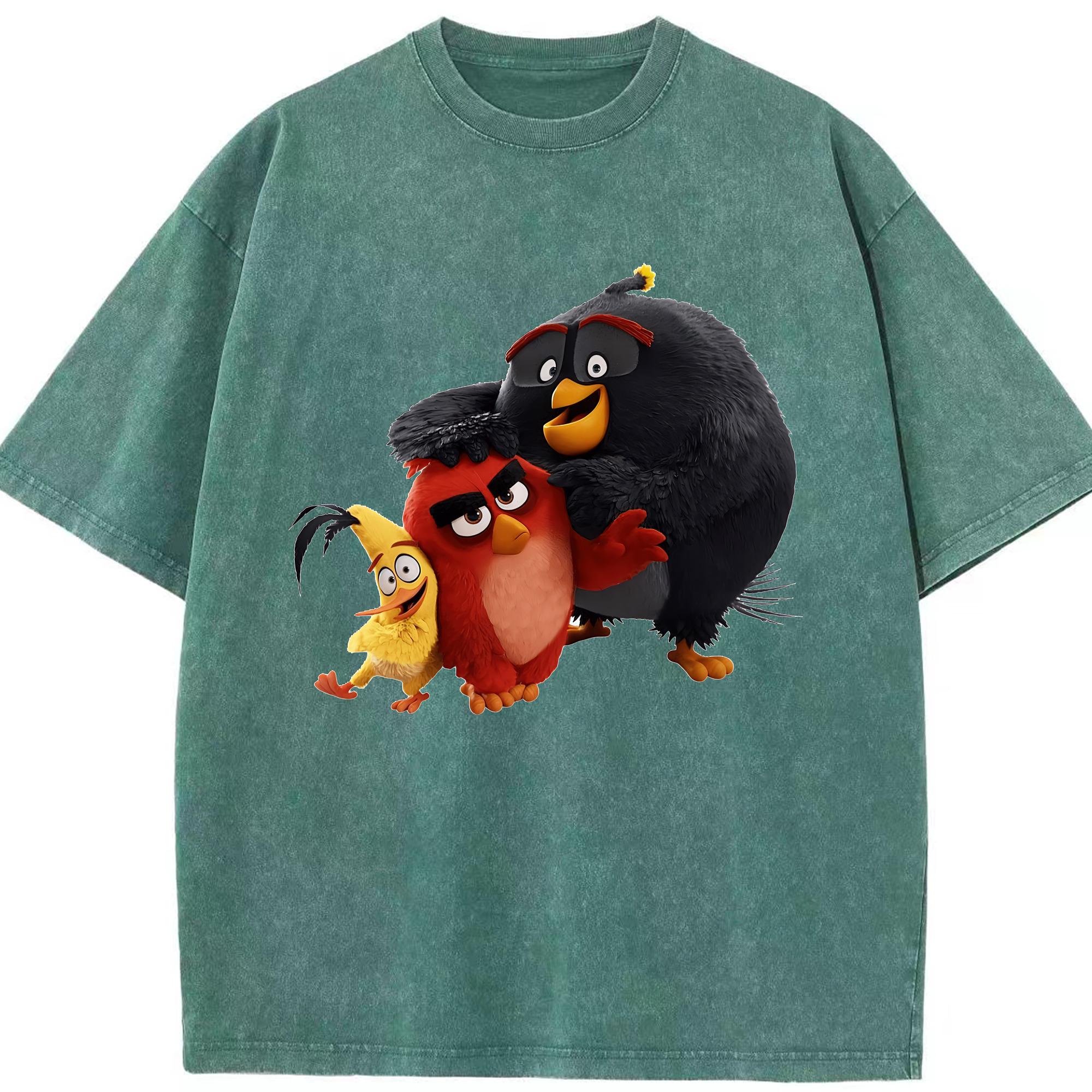 （画像用） Angry Birds アングリーバード 綿100% ヴィンテージ風 半袖Tシャツ（フロントプリント）